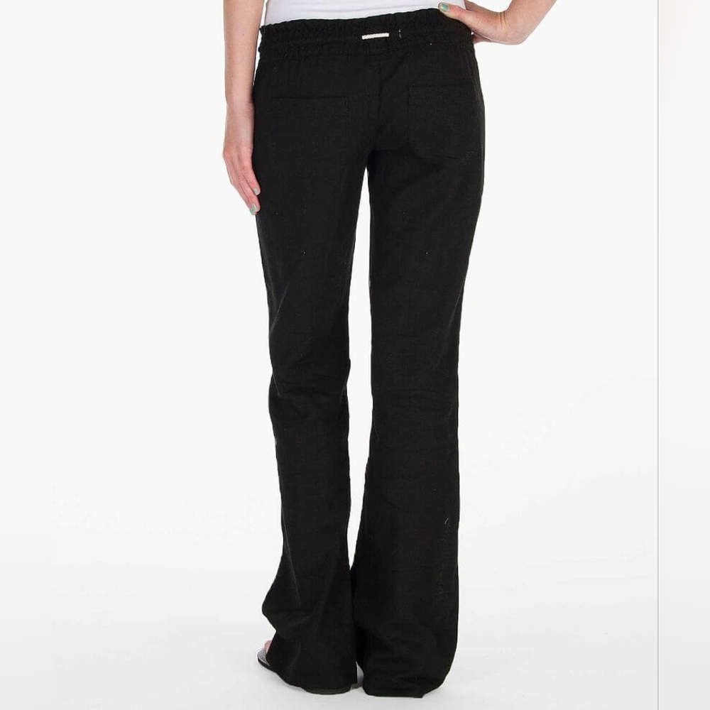 Roxy Ocean Side Linen Blend Beach Pants in Black - Picture 6 of 15